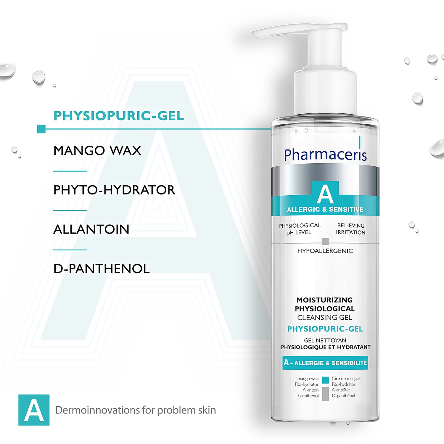 Pharmaceris A Physiopuric-Gel Cleansing Gel 190ml, imported from the UK
