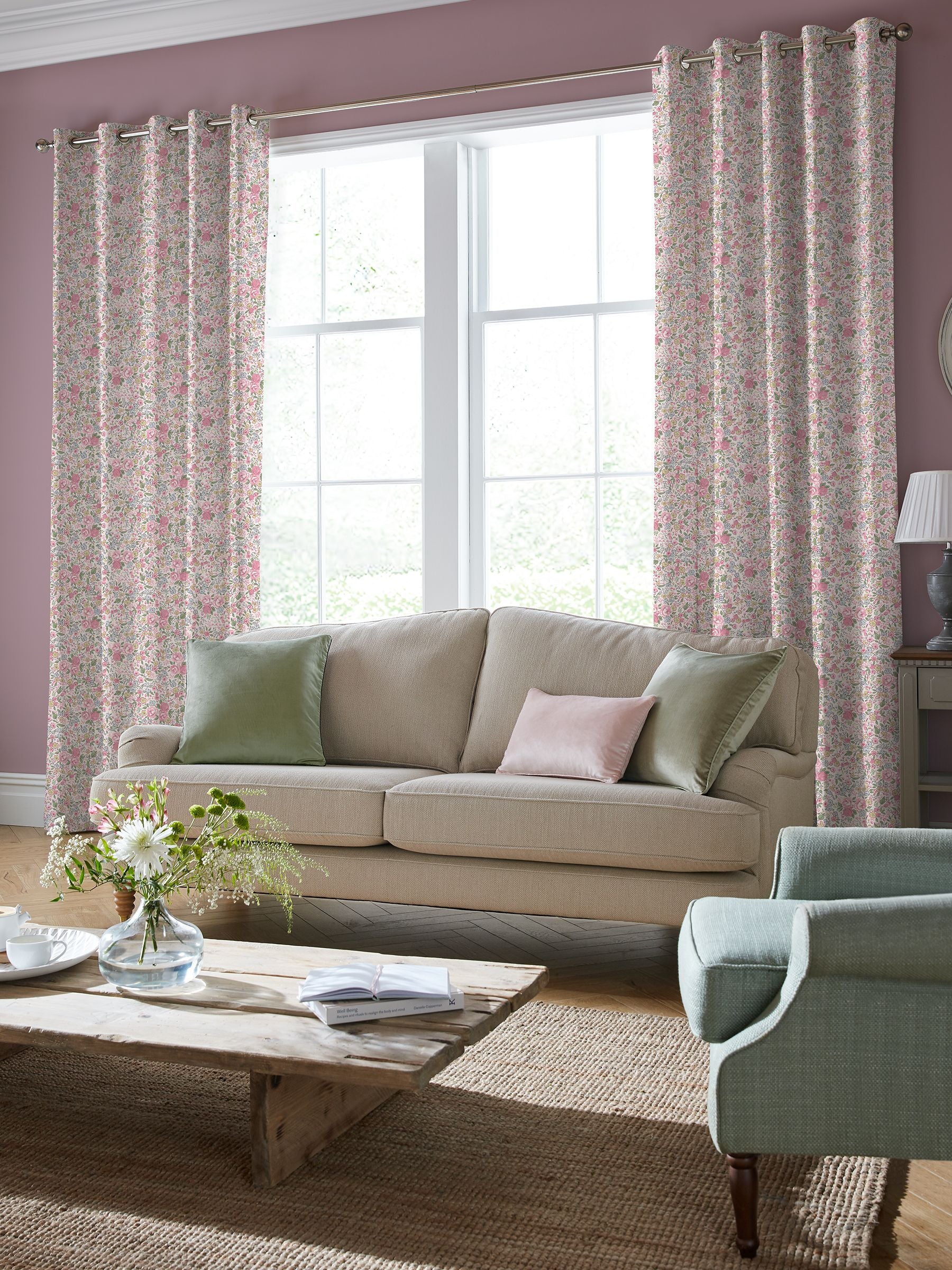 Laura Ashley curtains Peony Pink Rowena made to measure, UK version
