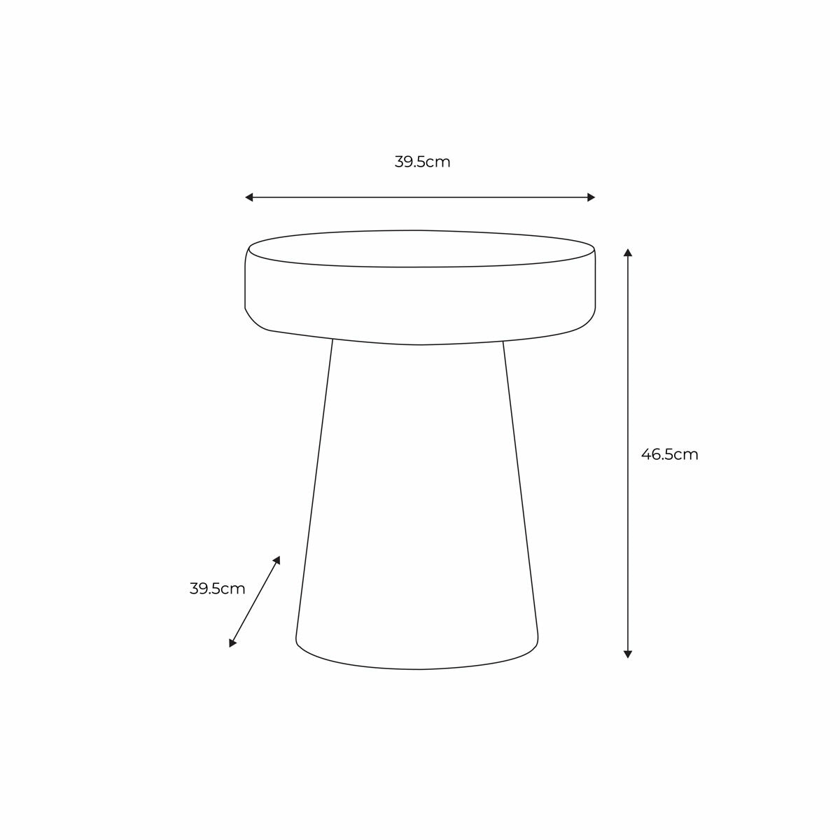 Gallery white glass side table 46.5 cm, imported from the UK