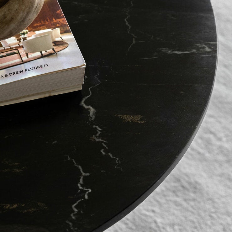 Gallery black marble coffee table 80 cm (British brand)