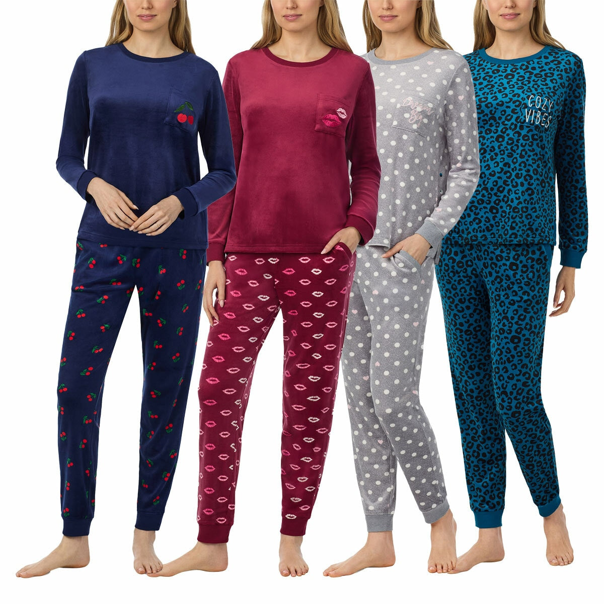 Jane & Bleecker women's silky plush pyjama set, UK version