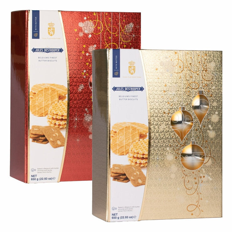 Jules Destrooper Belgian butter biscuit assortment 650g, imported from the UK
