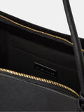 Accessorize black faux suede tote bag with gold padlock charm, UK version