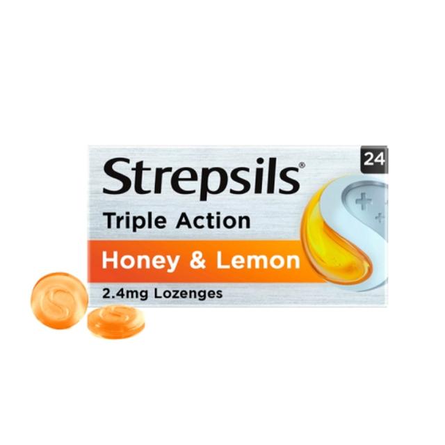 Strepsils Triple Action Honey & Lemon Throat Lozenges   24 per pack GOODS M&S   