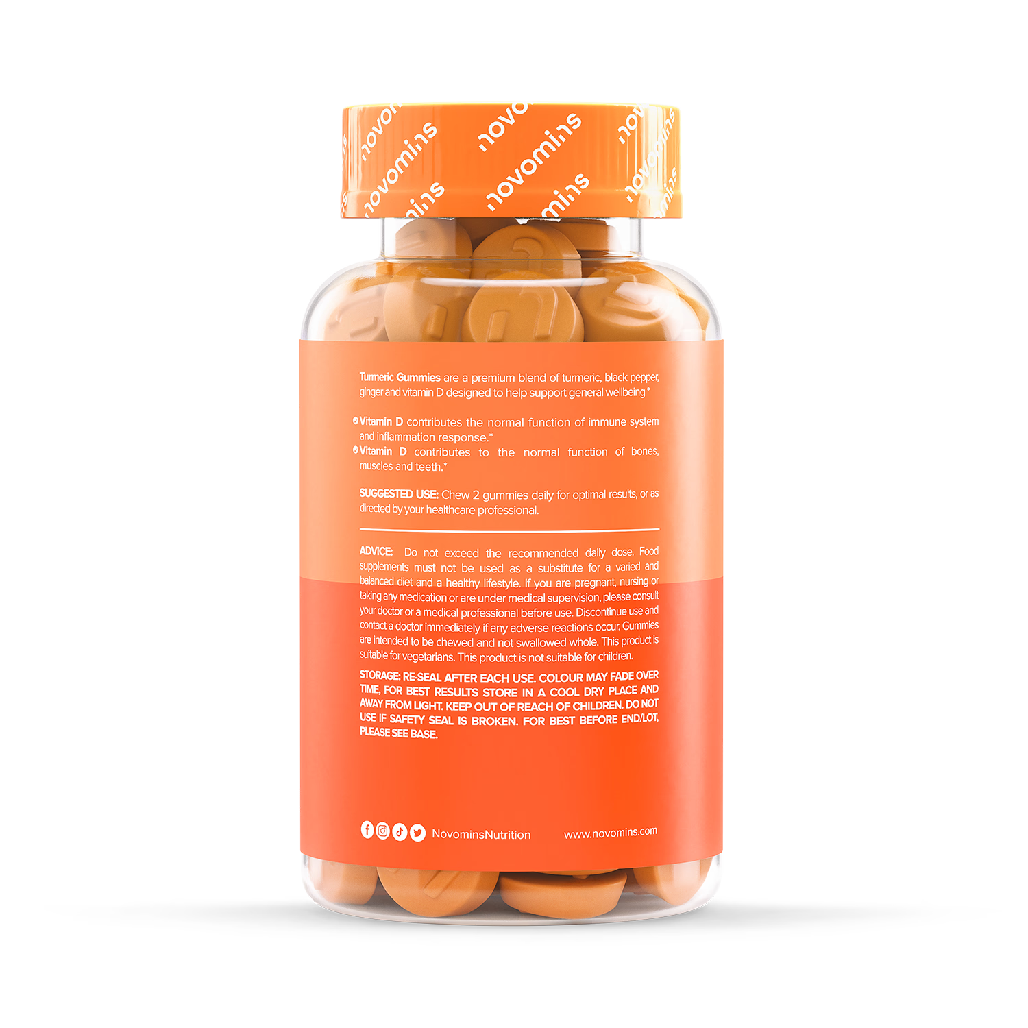 Novomins turmeric lemon gummies 60 count, imported from the UK