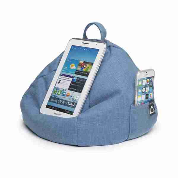 iBeani blue denim beanbag stand for tablets (British brand)