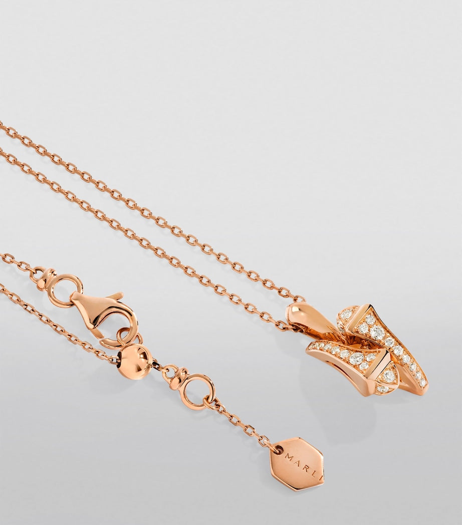 Marli New York Cleo pendant necklace in rose gold with diamonds (British brand)