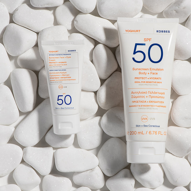 Korres yoghurt unscented face eyes gel-cream SPF 50 40ml (British brand)