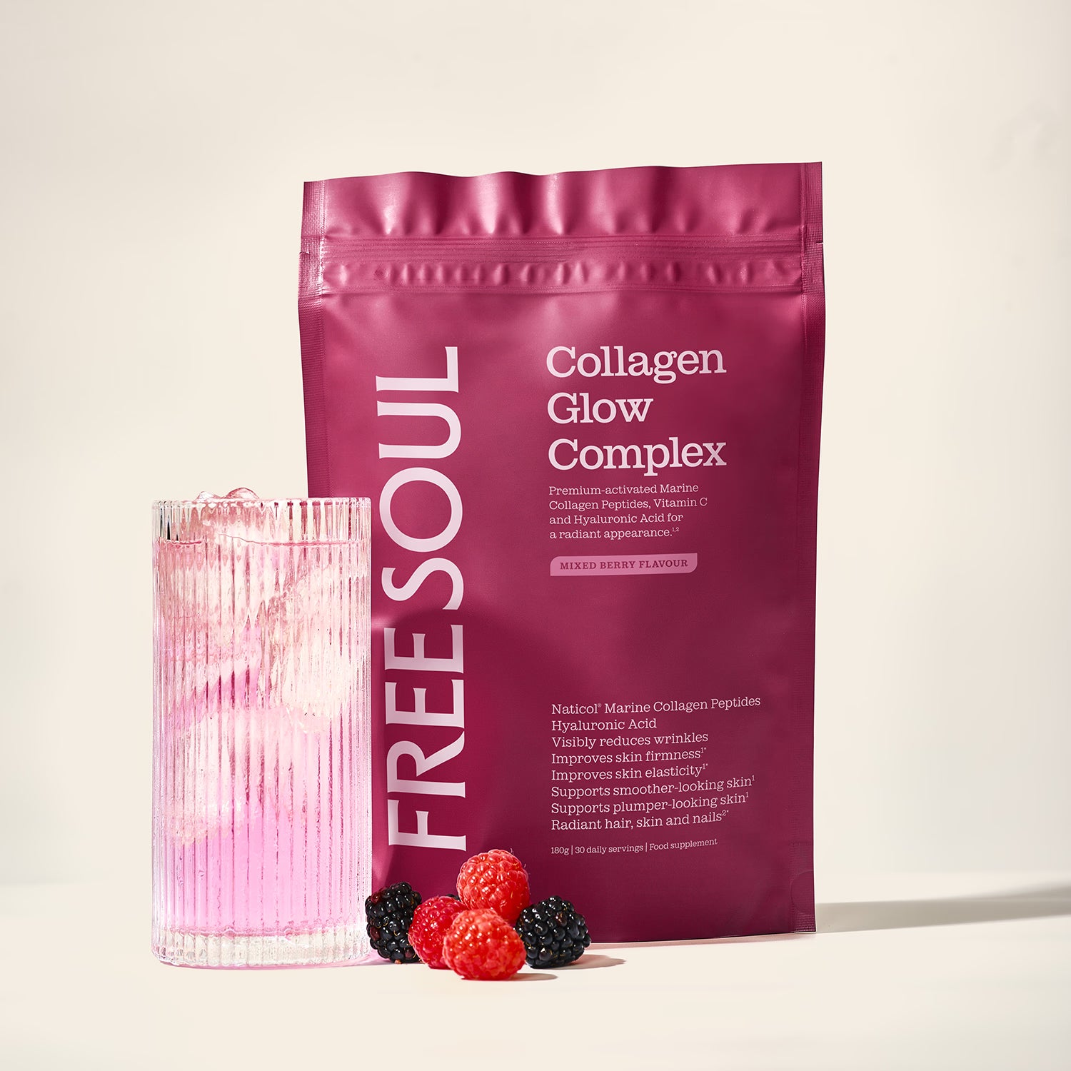 Free Soul collagen supplement mixed berry 180g, UK version