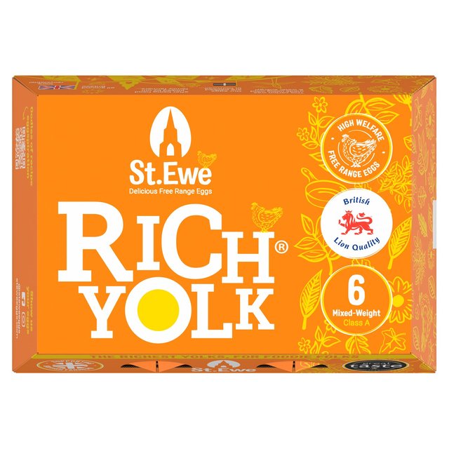 St. Ewe Rich Yolk Free Range Eggs   6 per pack GOODS M&S   