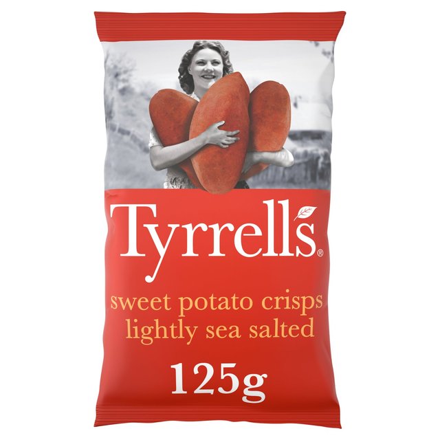 Tyrrells Lightly Sea Salted Sweet Potato Sharing Crisps   125g GOODS M&S   