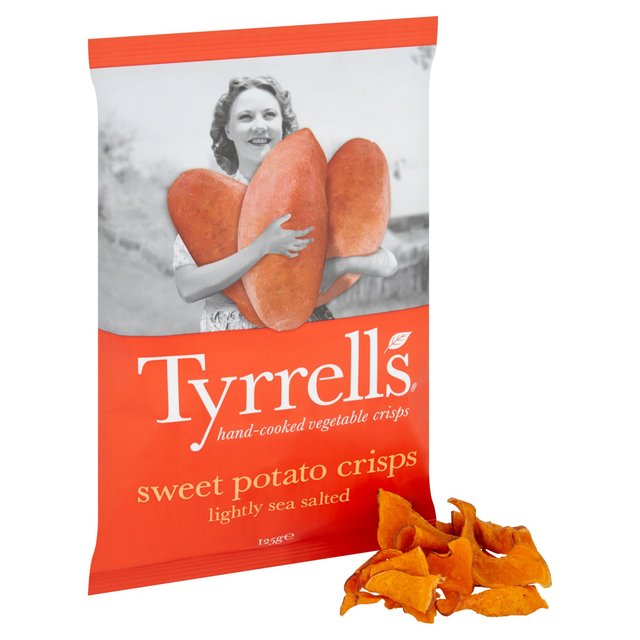 Tyrrells Lightly Sea Salted Sweet Potato Sharing Crisps   125g GOODS M&S   