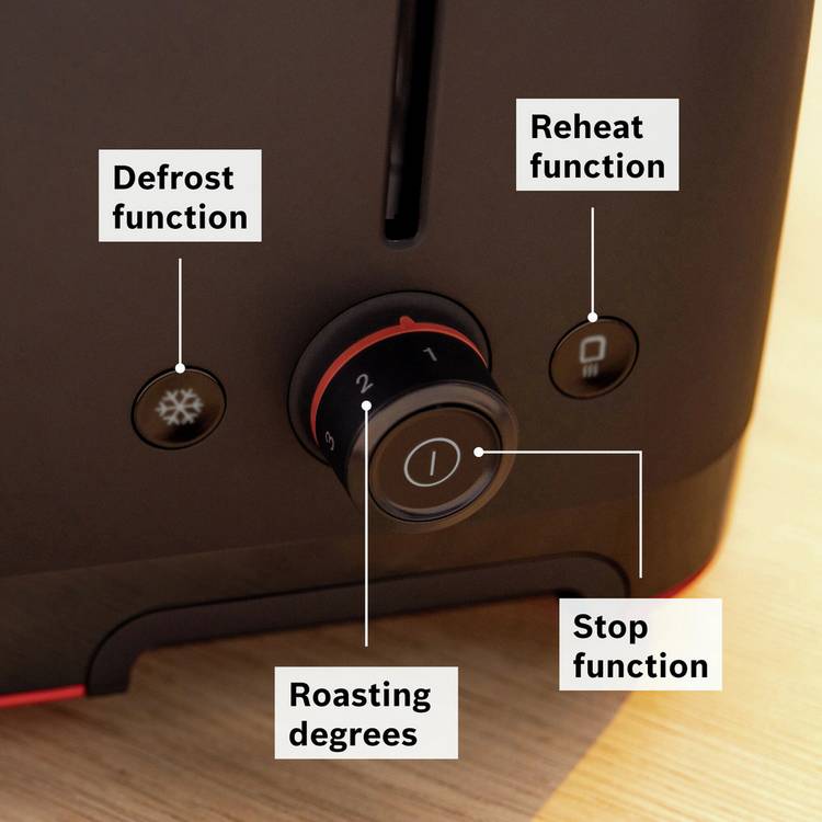 Bosch TAT3M143GB 4 slice toaster black - British product