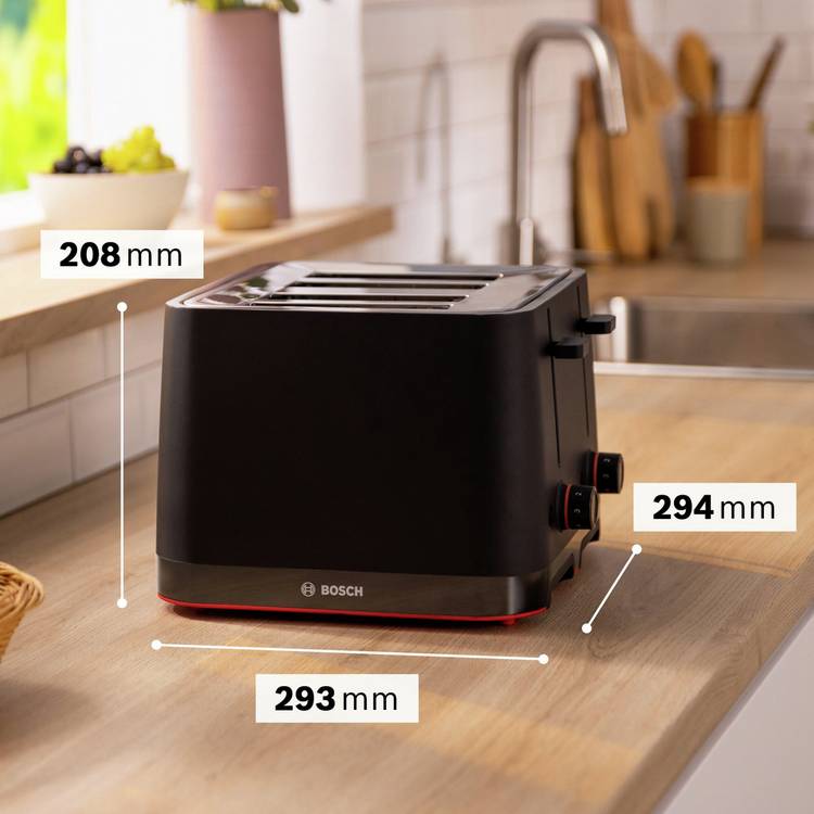 Bosch TAT3M143GB 4 slice toaster black - British product