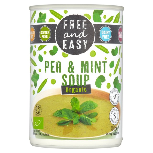 Free & Easy Free From Dairy Free Organic Pea & Mint Soup   400g GOODS M&S   