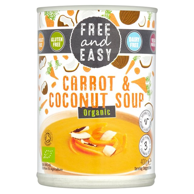 Free & Easy Free From Dairy Free Organic Carrot & Coconut Soup   400g GOODS M&S   