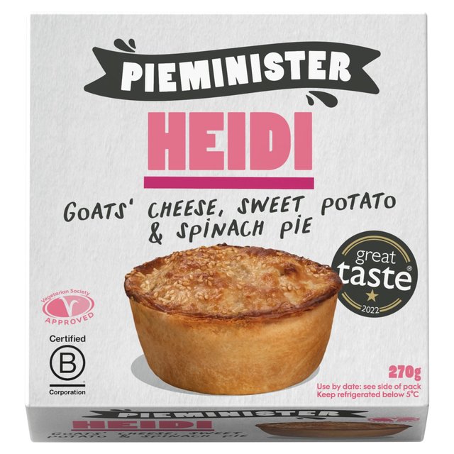 Pieminister Heidi Goats Cheese Sweet Potato & Spinach Pie   270g GOODS M&S   