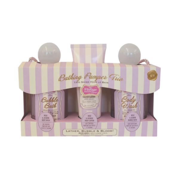 Vintage Cosmetic Company rose and jasmine body trio, UK version