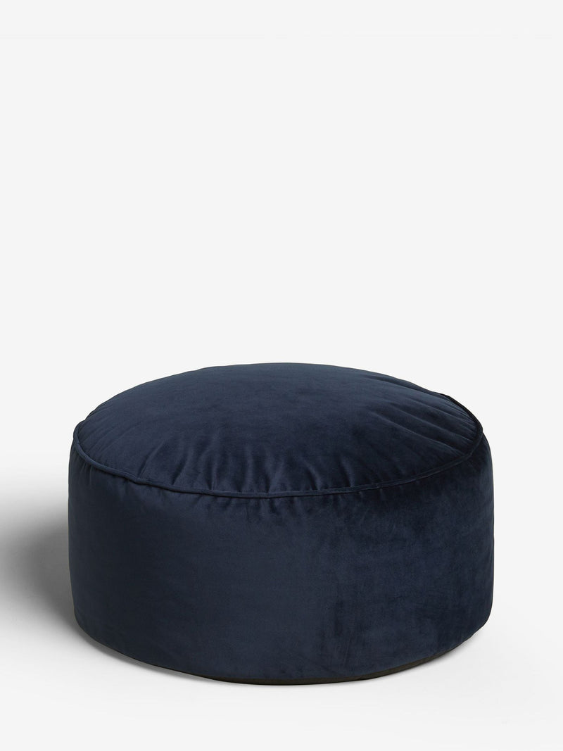 Navy Blue Velvet pouffe footrest - British product