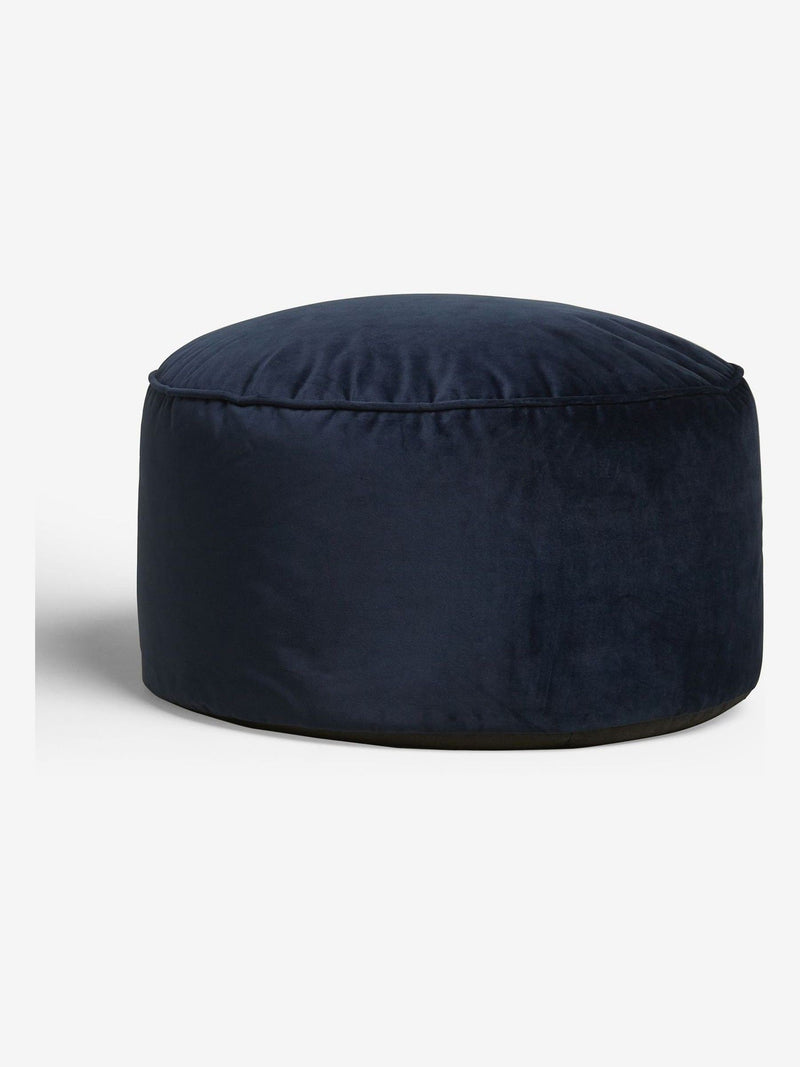 Navy Blue Velvet pouffe footrest - British product