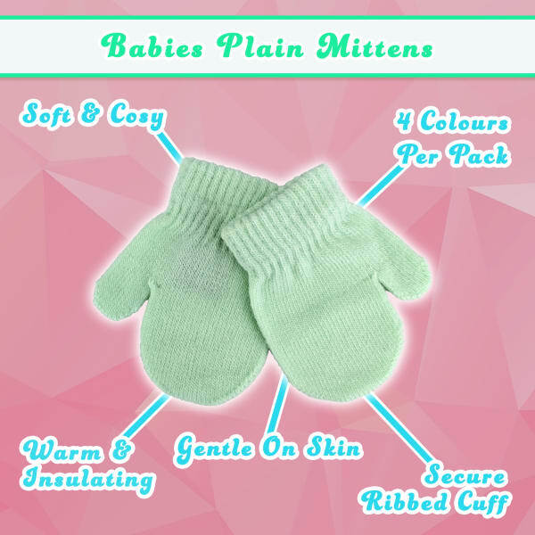 Sock Snob 4 pack baby mittens for winter, UK version
