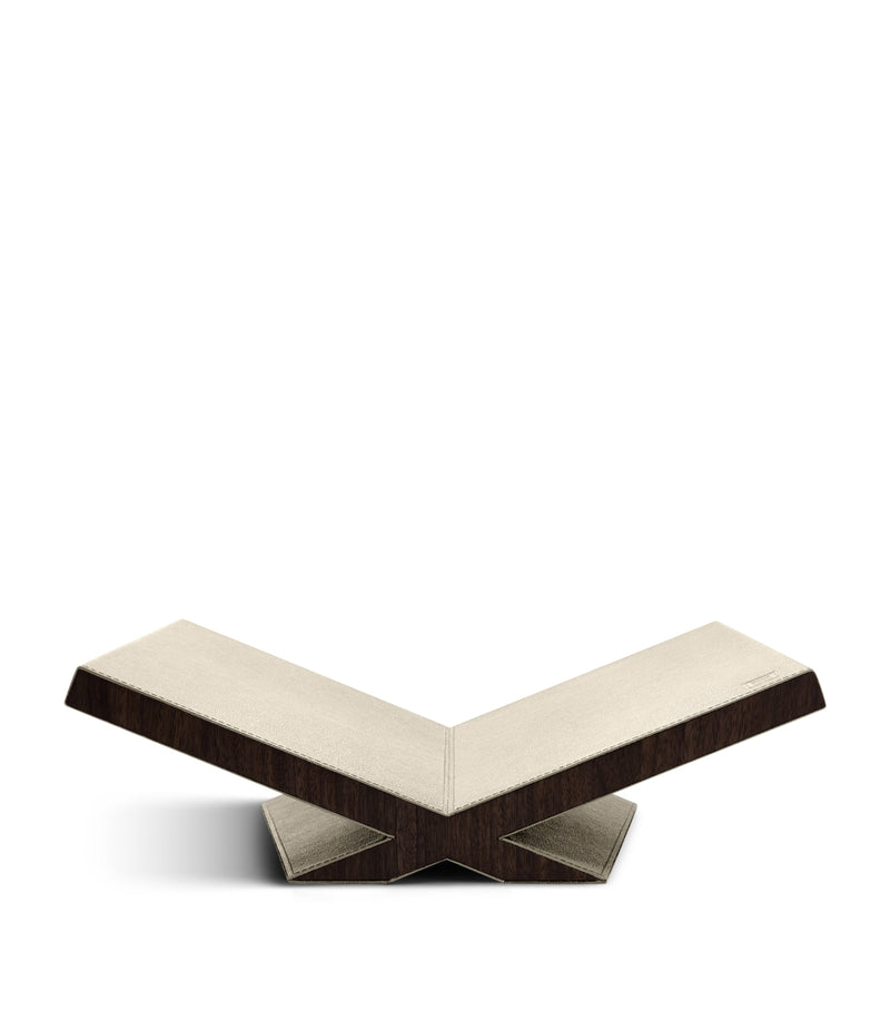 Assouline walnut leather classic culture bookstand - British product