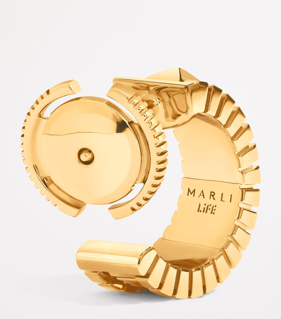 MARLI New York mini yellow gold life hoop earrings - British product