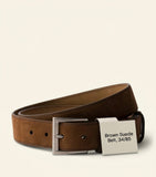 Prada nubuck leather belt silver-tone buckle - British product