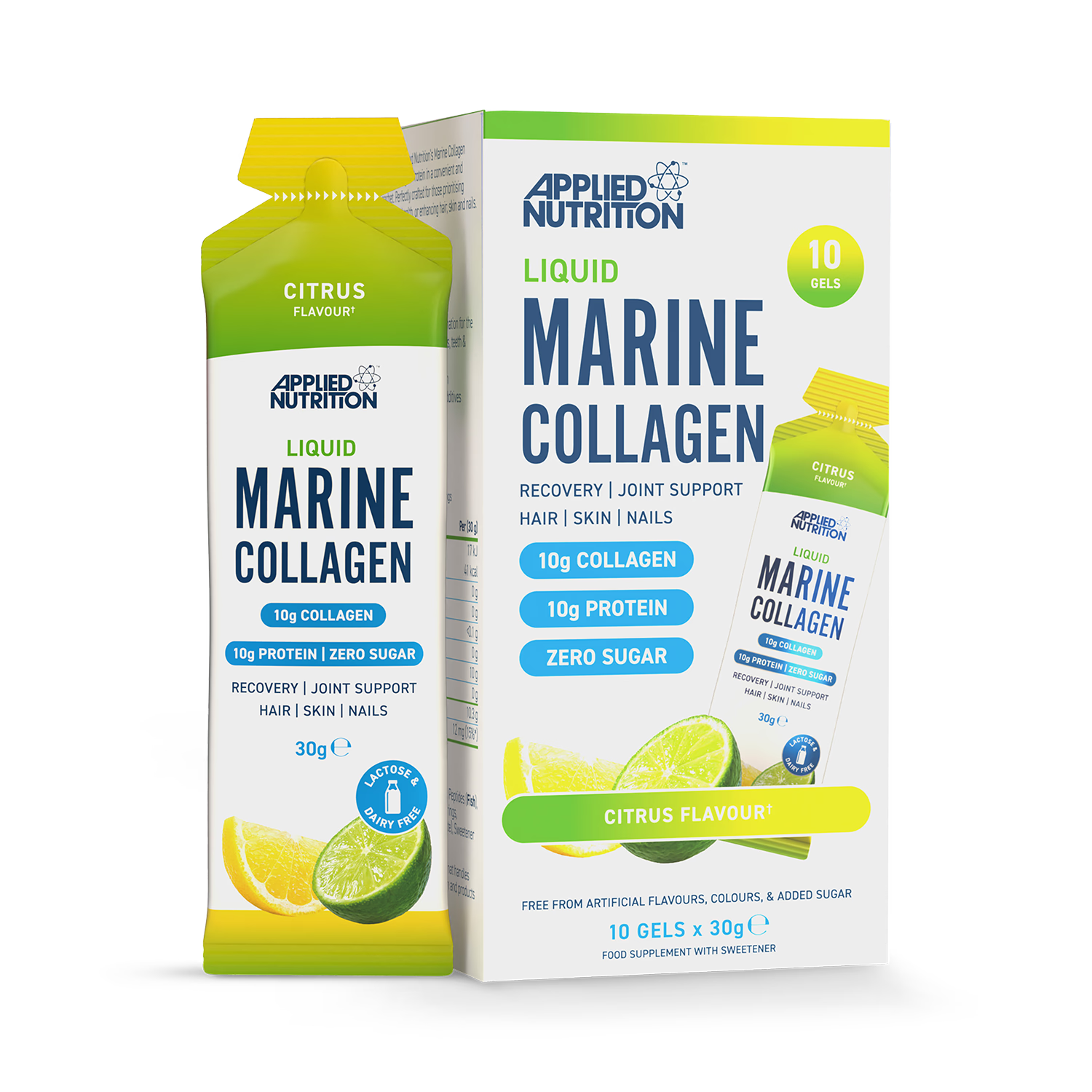 Applied Nutrition liquid marine collagen citrus 10 sachets, UK version