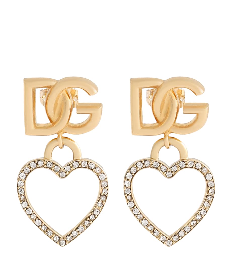 Dolce&Gabbana logo heart earrings gold-tone small, imported from the UK