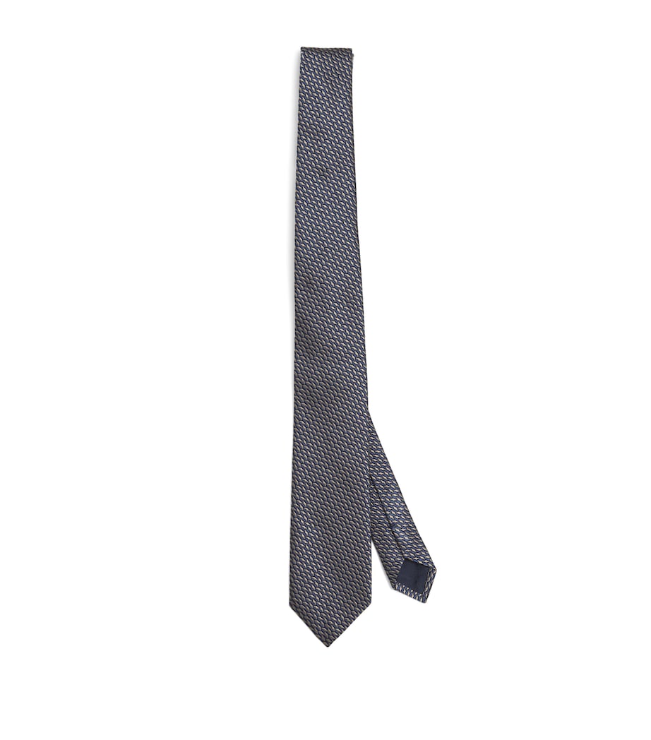 Giorgio Armani men's silk diamond jacquard tie, 7cm width, UK version