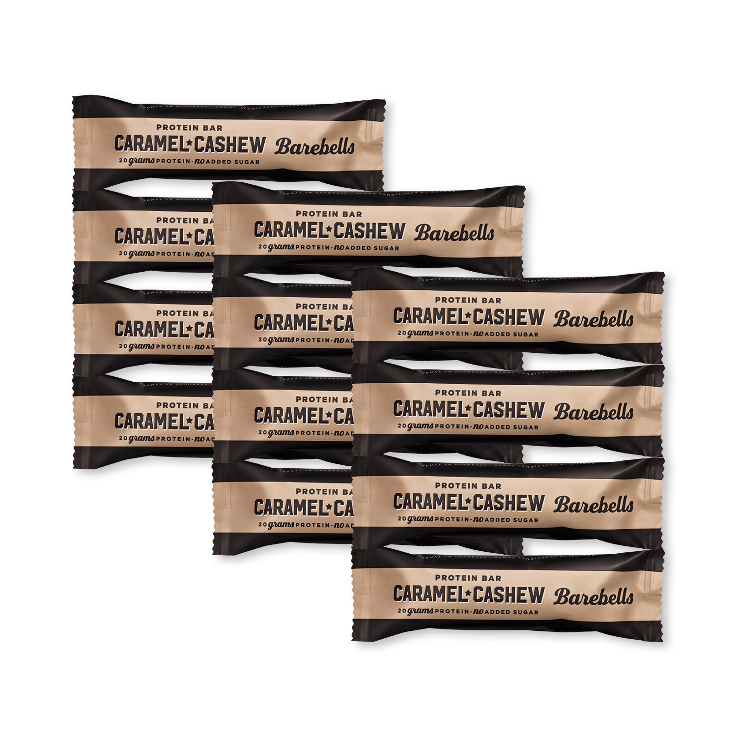 Barebells protein bar caramel cashew 55g pack of 12, imported from the UK