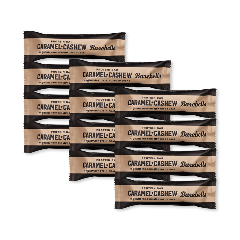 Barebells protein bar caramel cashew 55g pack of 12, imported from the UK