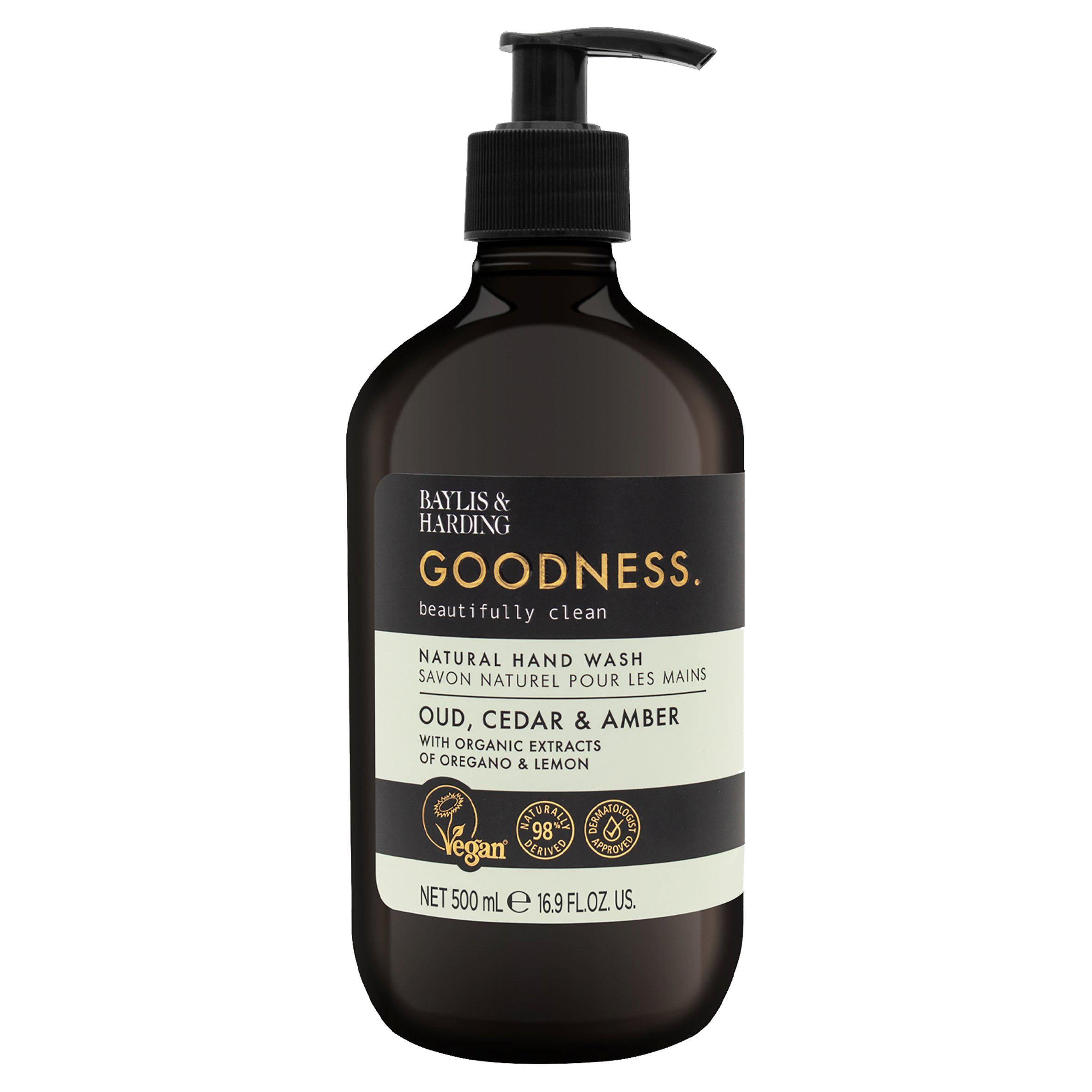 Baylis & Harding Goodness Oud & Cedar Natural Hand Wash 500ml GOODS Sainsburys   