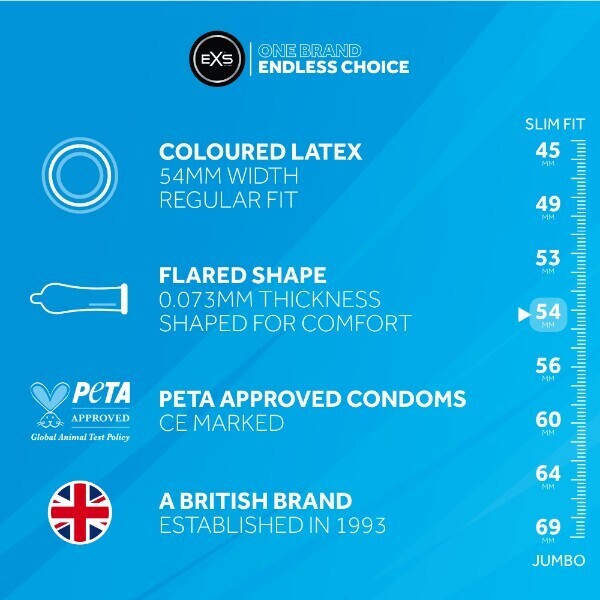 EXS black latex condoms vegan 12 pack, UK version