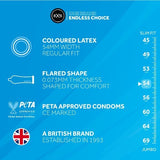 EXS black latex condoms vegan 12 pack, UK version