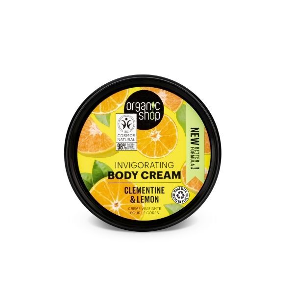 Organic Shop invigorating body cream with clementine and lemon 250ml (British brand)