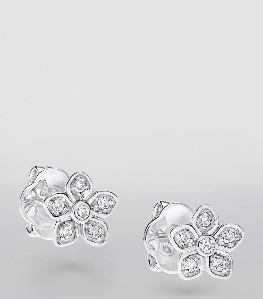Graff white gold and diamond wild flower stud earrings, UK version