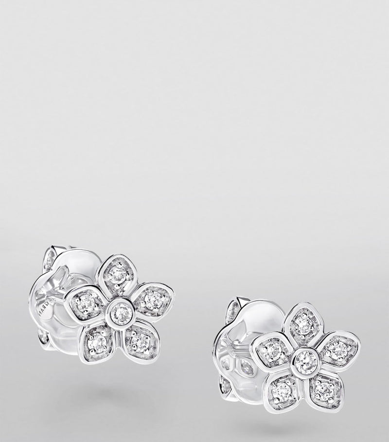 Graff white gold and diamond wild flower stud earrings, UK version