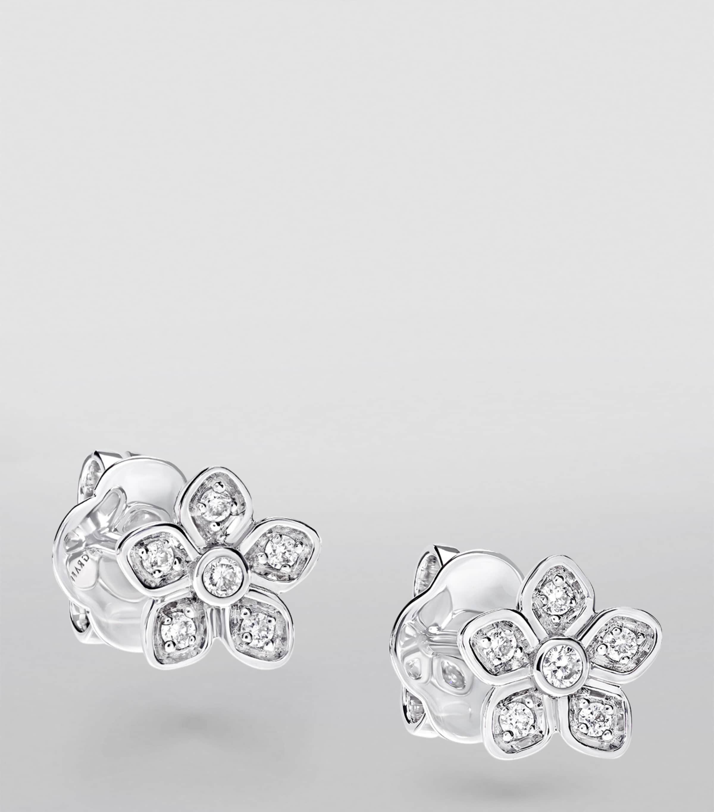 Graff white gold and diamond wild flower stud earrings, UK version