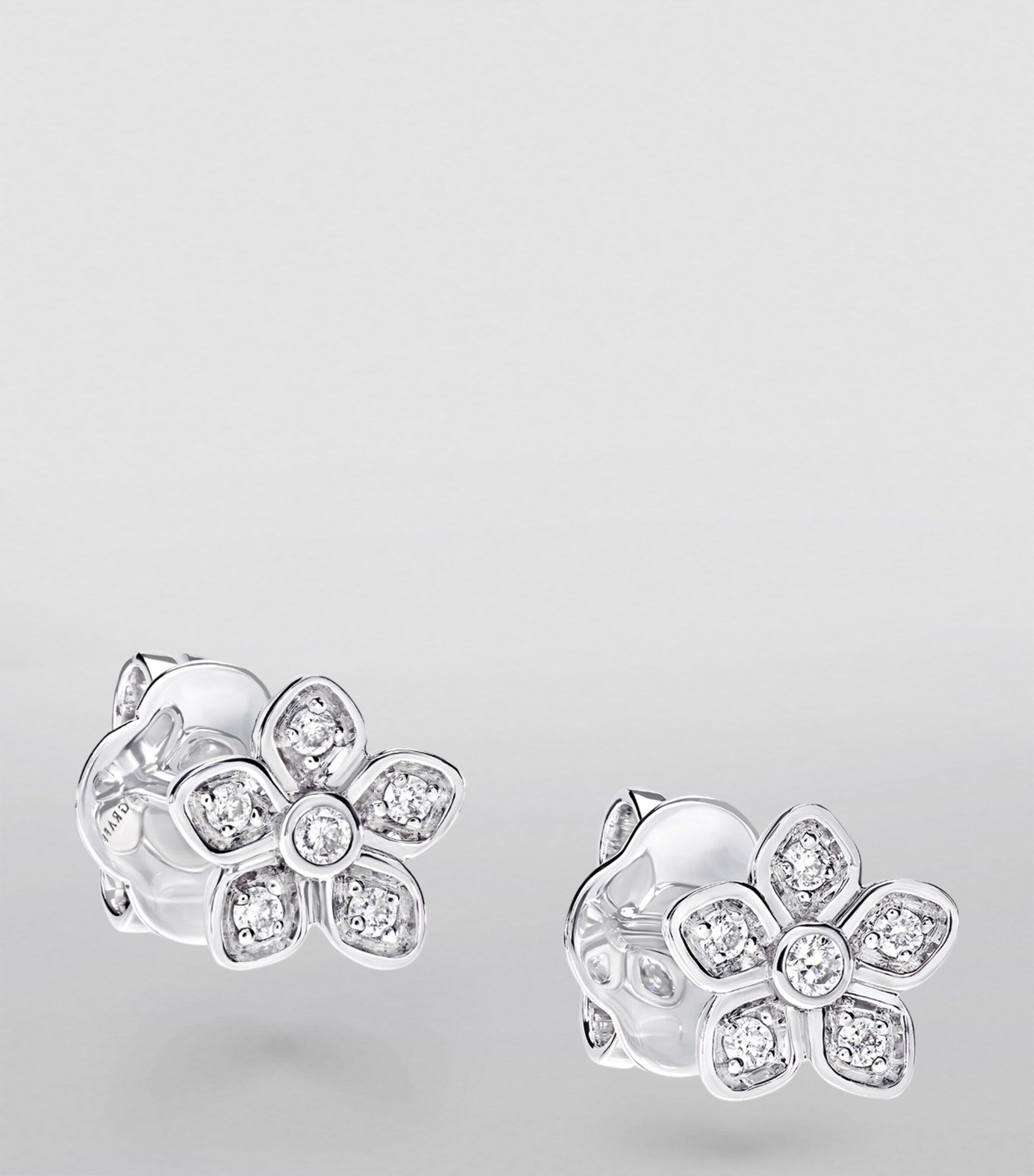 Graff white gold and diamond wild flower stud earrings, UK version