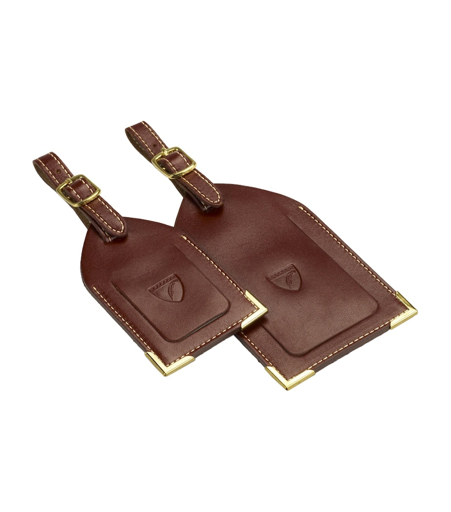 Aspinal of London leather luggage tags set of 2 - British product