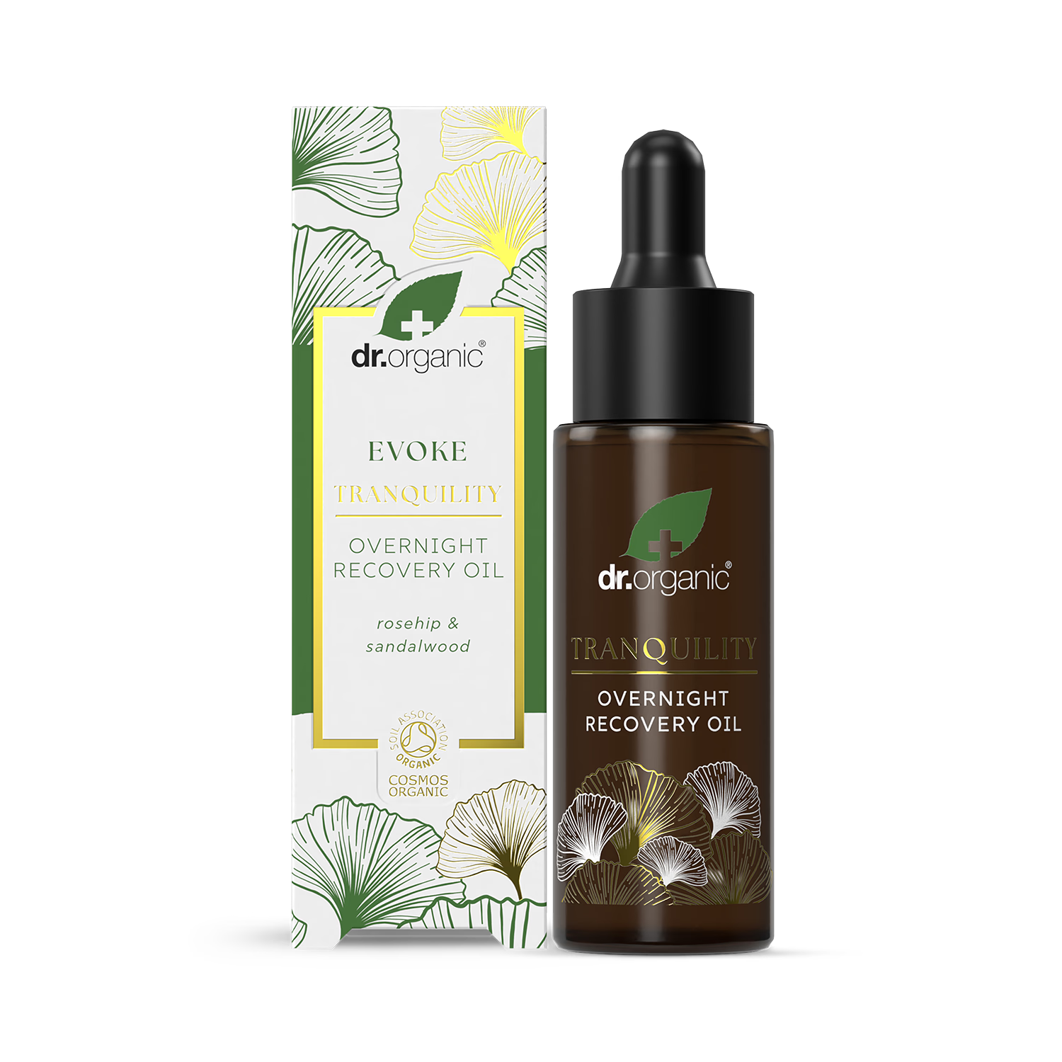 Dr Organic Evoke Tranquility Night Oil 30ml, imported from the UK