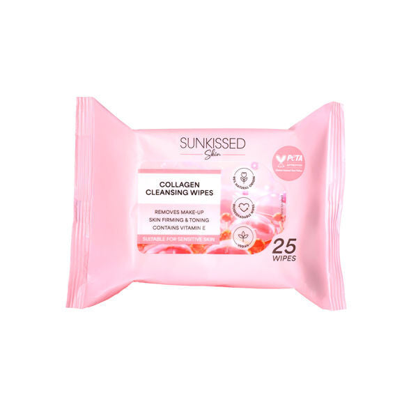 Sunkissed Skin collagen cleansing wipes 25 pack - British product