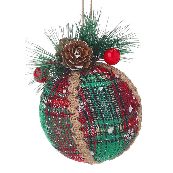 Livingandhome 9 Christmas ball ornaments 8cm red green (British brand)
