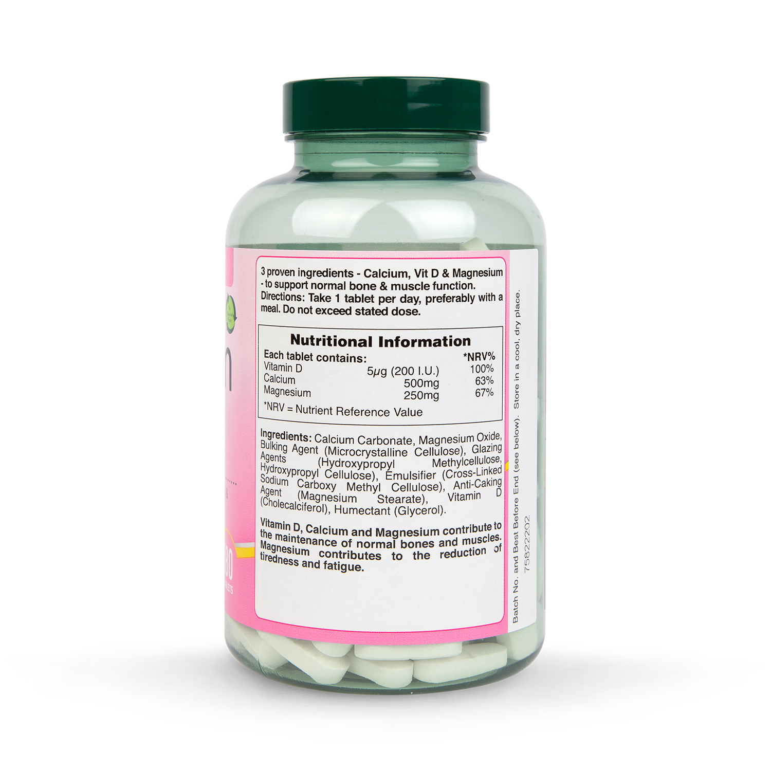 Holland & Barrett Calcium Magnesium Vitamin D tablets 180, UK version