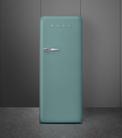 Retro-Kühlschrank aus Edelstahl mit Feuchtigkeitskontrolle und Temperaturzone
