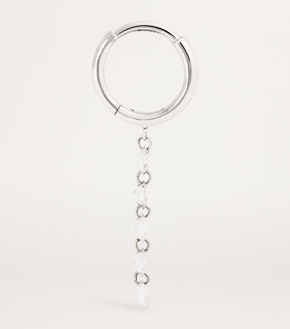 Persée white gold diamond hoop earring, imported from the UK
