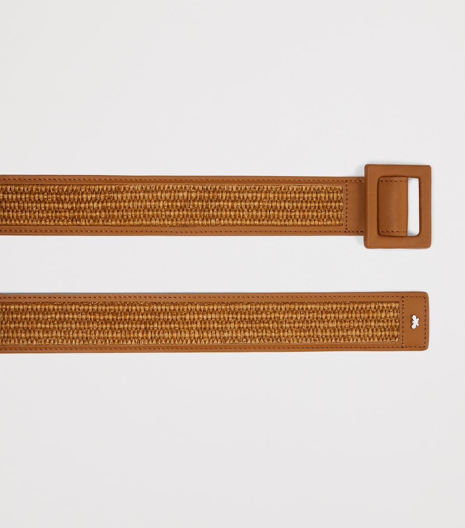 Weekend Max Mara woven leather-trim belt (British brand)
