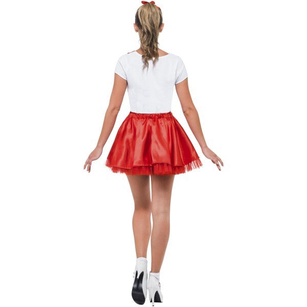 Smiffys Sandy Cheerleader costume in red and white (British brand)